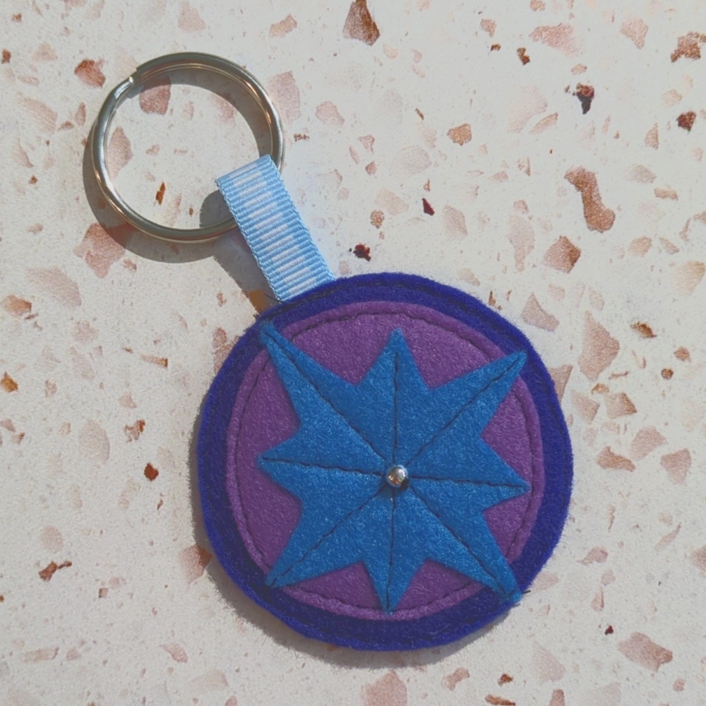 Key Fob Handcrafted Compass Rose Not All Who Wander Are Lost | New  #2